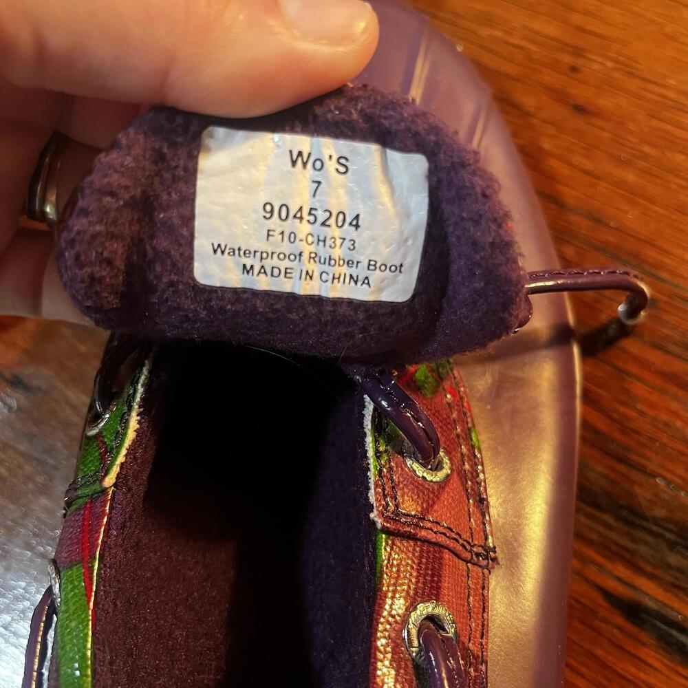 Sperry Top Siders Duck Waterproof Rubber Low Shoes Size 7.5 Purple . - Picture 3 of 5